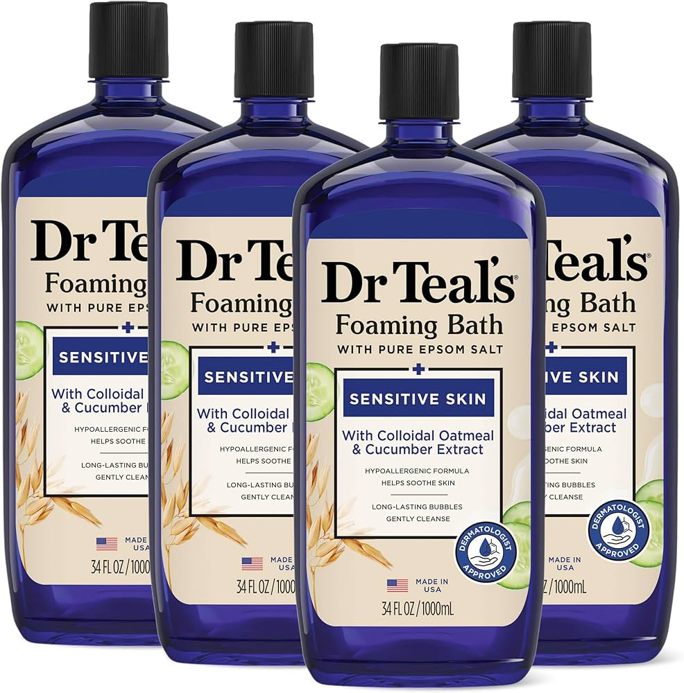 Dr Teal's Foaming Bath with Pure Epsom Salt, Sensitive Skin with Colloidal Oatmeal & Cucumber, 34... | Amazon (US)