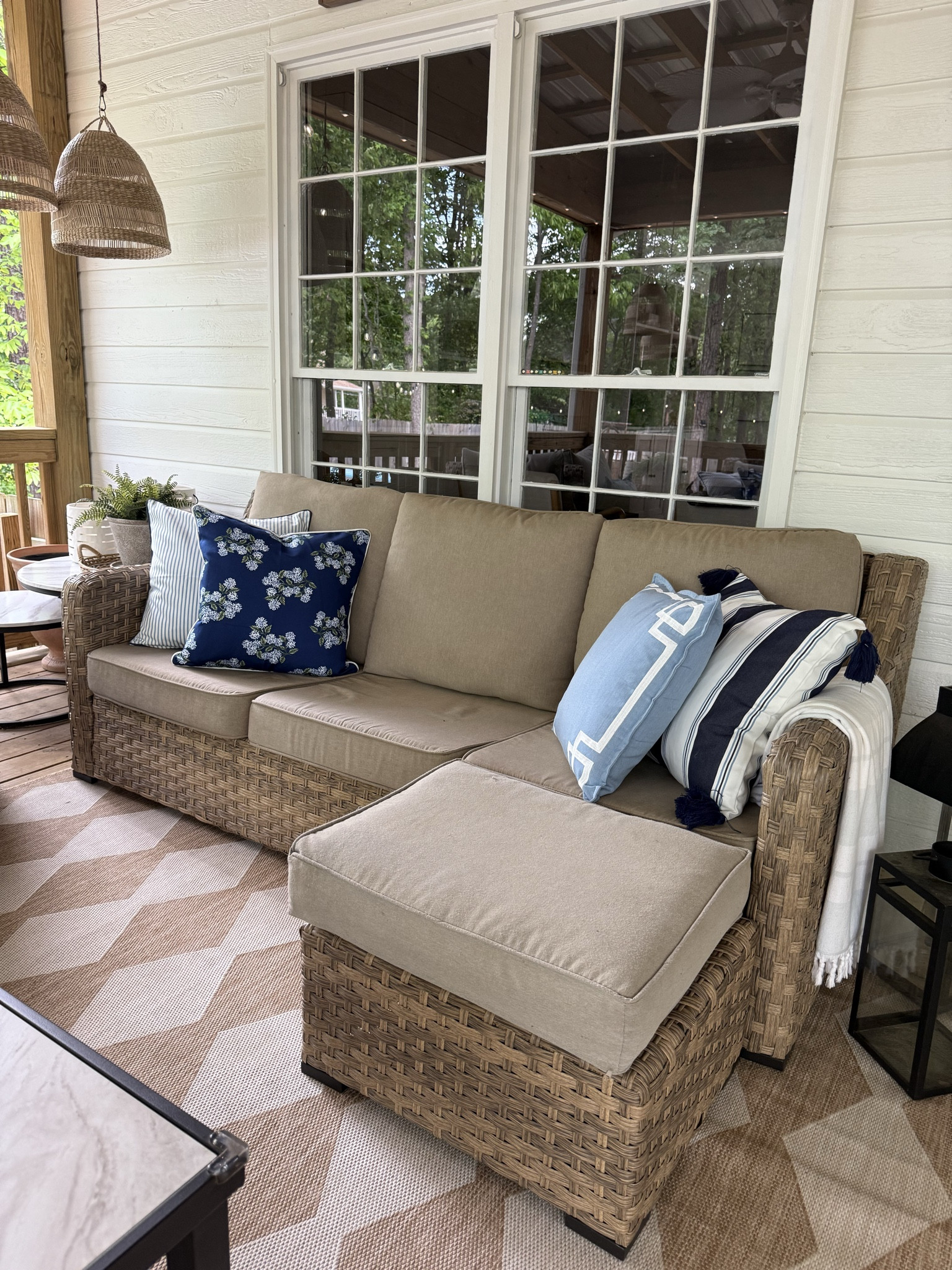 Outdoor glow up without buying new furniture? Yes please 🙌

Swapping my outdoor pillow covers completely changed this space—brighter, layered, and that coastal cottage feel I love 🤍

These are weather-resistant, durable, and actually hold their color (which matters in the summer heat 👏). Perfect for patios, porches, and outdoor entertaining setups.

Mixing stripes + florals + soft blue tones = instant designer look without the price tag ✨

#outdoorliving #patioinspo #outdoordecor #coastalcottage #summerentertaining #porchdecor #budgetdecor #outdoorstyle #homeinspo #layeredlook

#LTKHome #LTKmomlife #LTKSeasonal