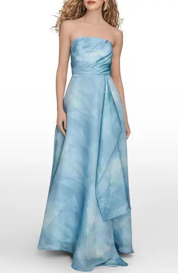 Abstract Floral Strapless Gown | Nordstrom