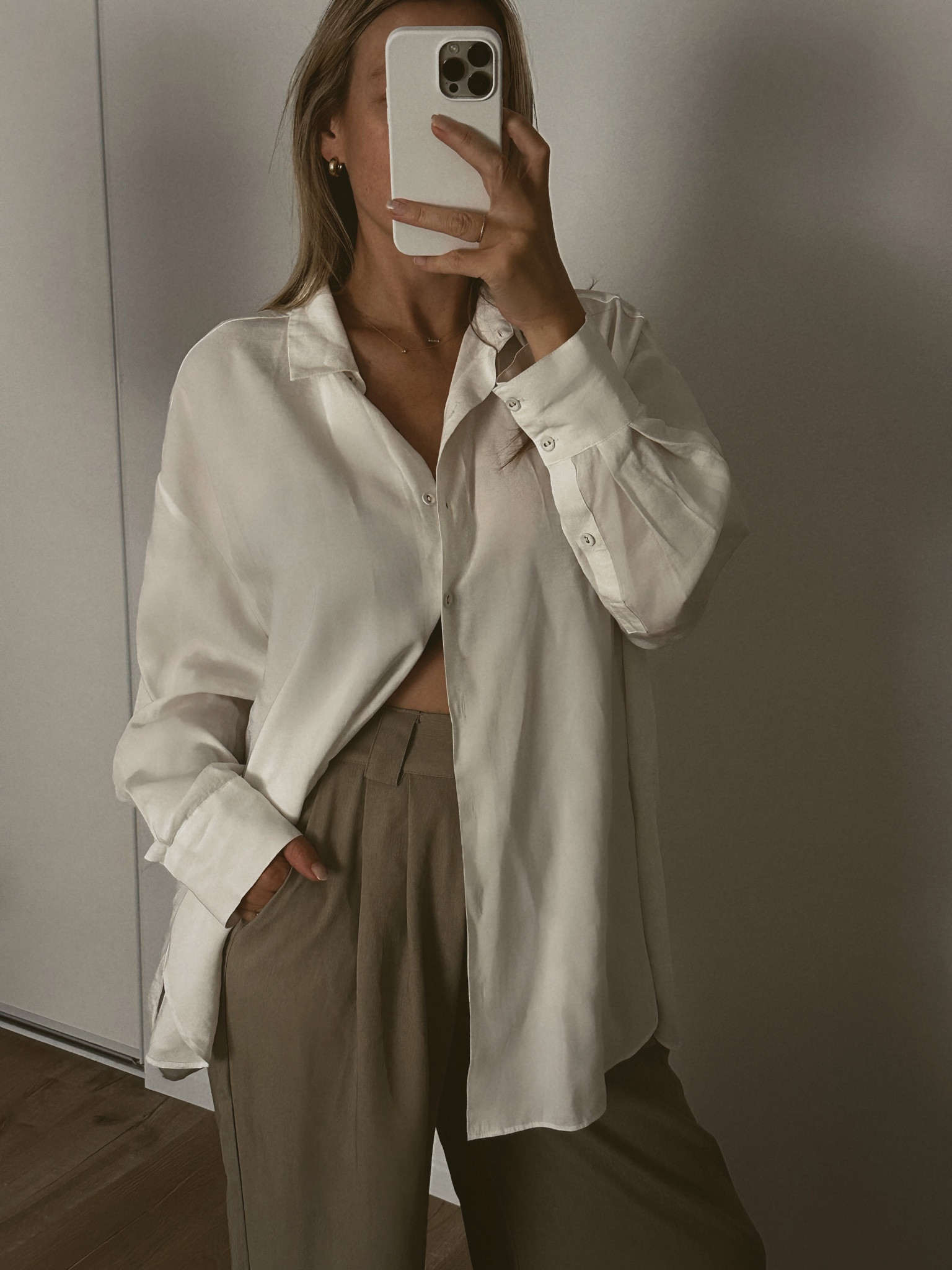 Classic casual work outfit of the day, neutral style, oversized white shirt, tailored pants, beige 

#LTKstyletip #LTKbump #LTKworkwear