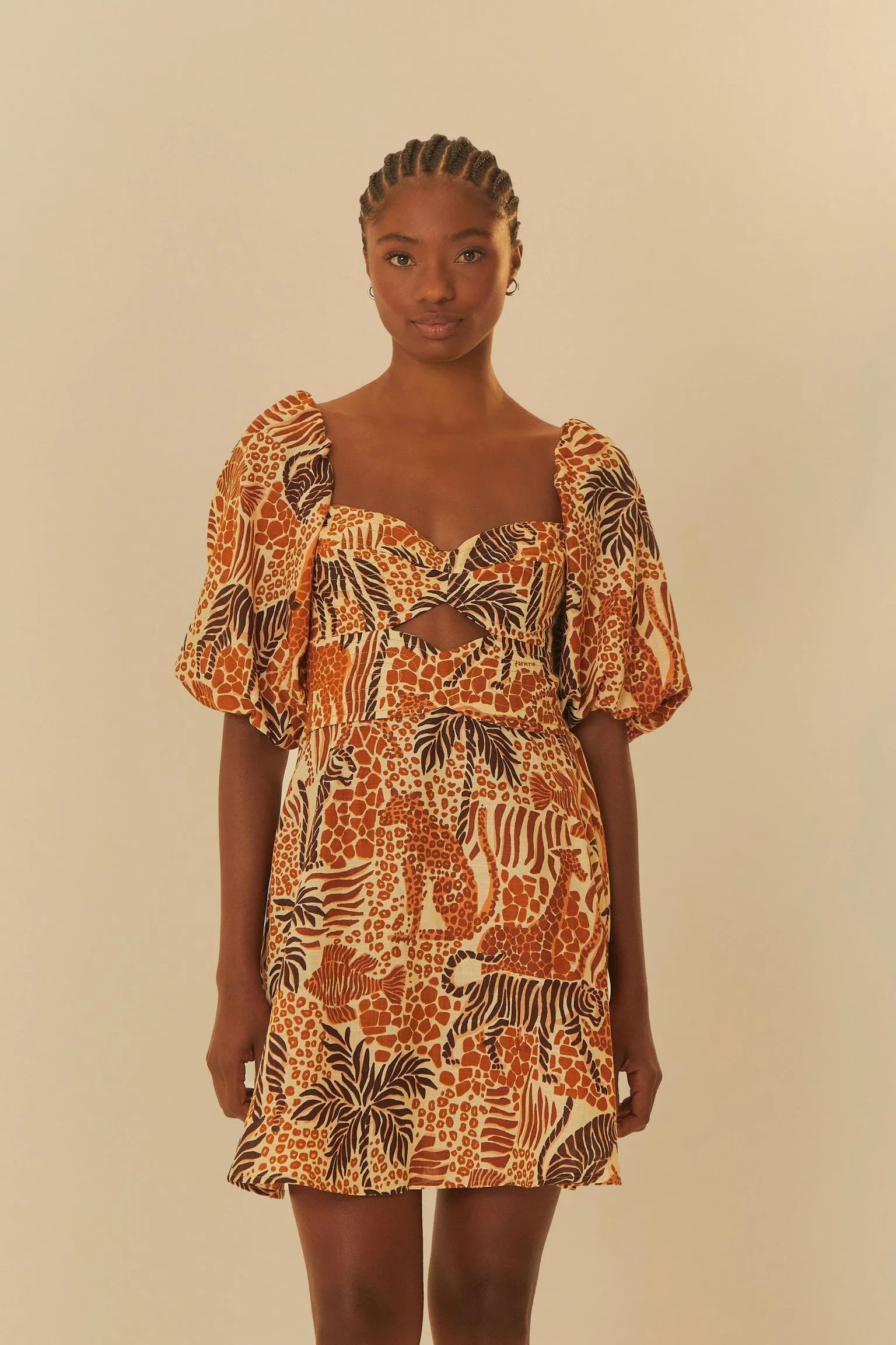 Vestido Curto Estampado Olhar Da Floresta | Farm Rio (BR)