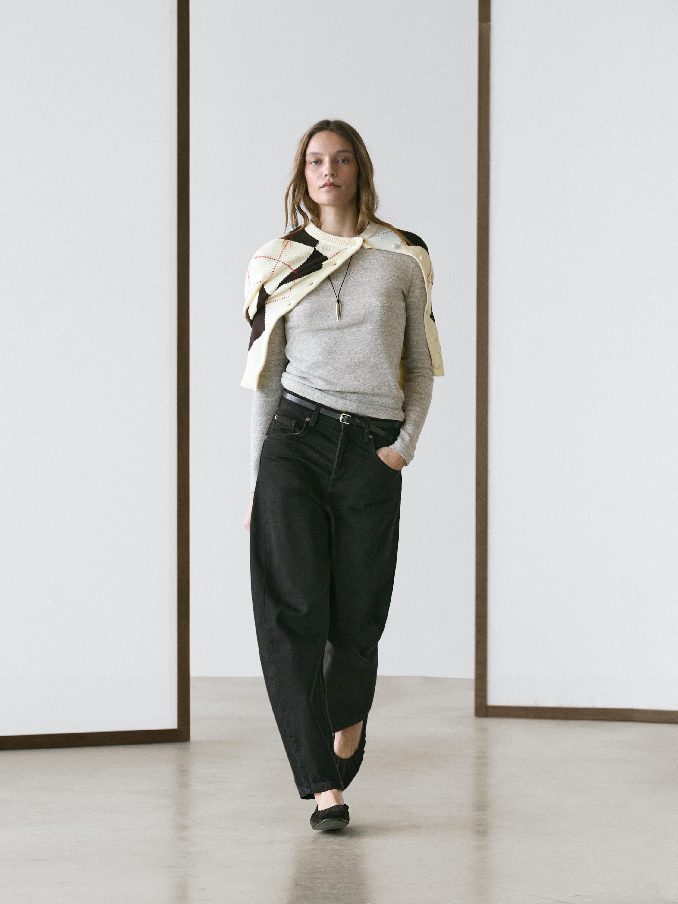 Mid-rise balloon fit jeans | Massimo Dutti UK