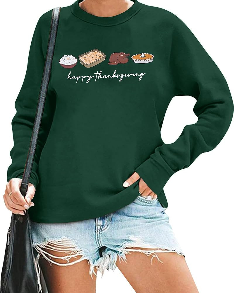 LUKYCILD Thanksgiving Sweatshirts Fall Shirt for Women: Happy Thanksgiving Shirts Funny Graphic L... | Amazon (US)