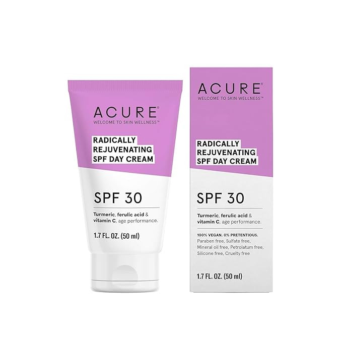 Acure Radically Rejuvenating SPF 30 Day Cream - Anti-Aging Sun Protection with Turmeric, Ferulic ... | Amazon (US)