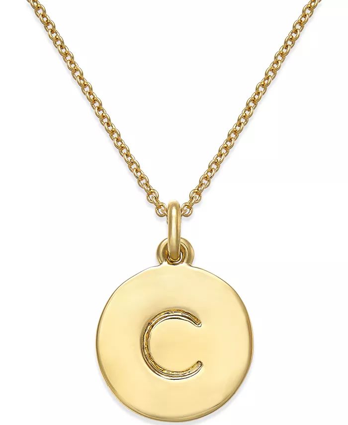 kate spade new york  12k Gold-Plated Initials Pendant Necklace, 17 | Macy's
