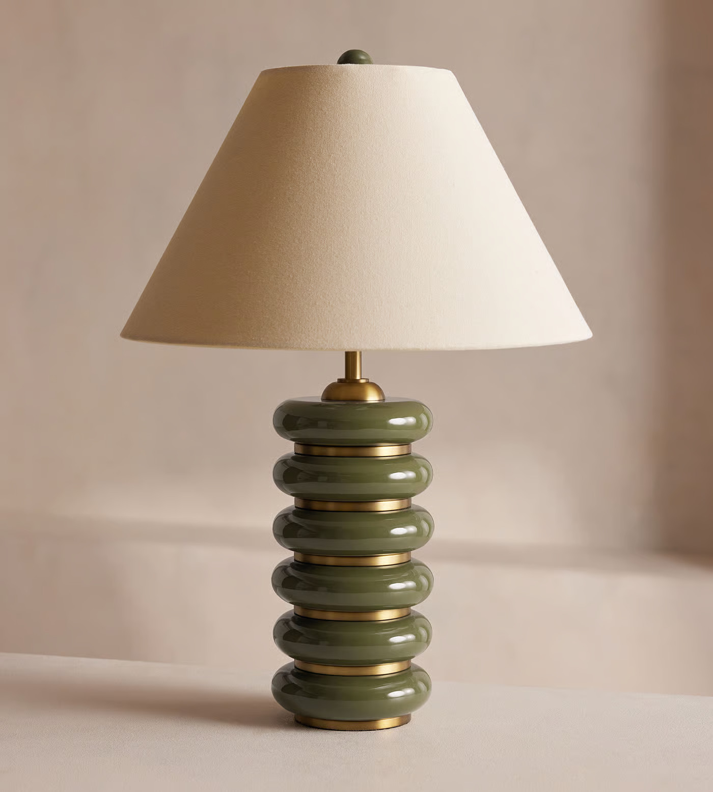 Greyson Table Lamp, High Gloss Lacquer, Olive | Soho Home Ltd
