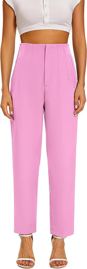 High Waist Dress Pant for Women Business Trousers Work Office Pants with Pockets | Amazon (US)