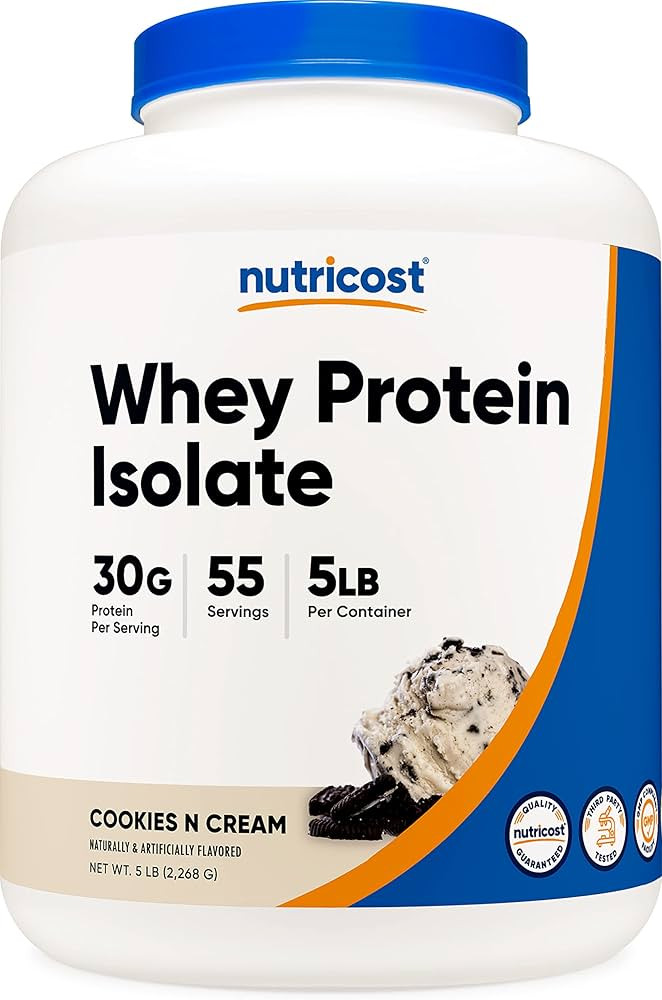 Nutricost Whey Protein Isolate (Cookies N Cream, 5 Pounds) | Amazon (US)