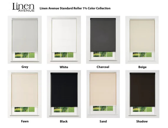 Linen Avenue Cordless 1% Solar Screen Standard Roller Shade, 66" Height | Etsy (US)