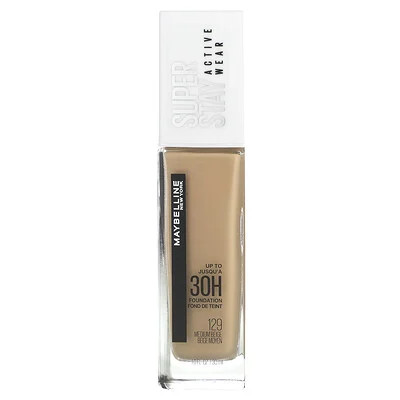 Maybelline, Super Stay, Active Wear Foundation, 129 Medium Beige, 1 fl oz (30 ml) | iHerb