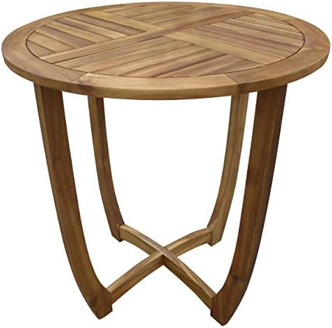 Christopher Knight Home Carina Accent Round Table, Teak Finish | Amazon (US)