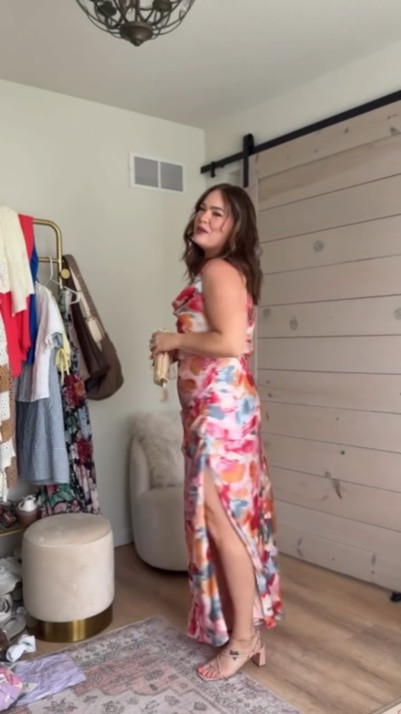 Wedding guest ready // I’ve had this for awhile but haven’t had a chance to wear it yet 👏🏼 

#weddinggueststyle #satindress #midsizemomstyle #momgoingoutlook

#LTKMidsize #LTKWedding #LTKSeasonal