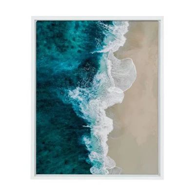 DesignOvation Sylvie Emerald Beach Framed Canvas Wall Art By Amy Peterson, 18x24 White, Coastal H... | Walmart (US)