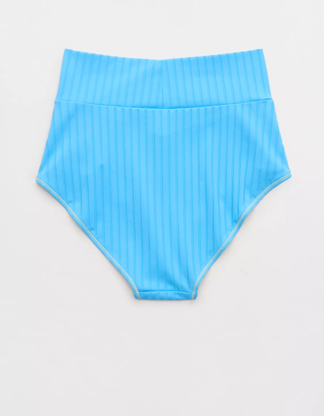 Aerie Ribbed High Waisted Full Coverage Bikini Bottom | American Eagle Outfitters (US & CA)