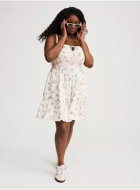 Challis Smocked Mini Dress | Torrid (US & Canada)