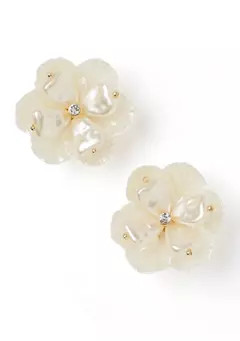 Lilly Pulitzer® Gold Tone Splendid Coconut Flower Earrings | Belk