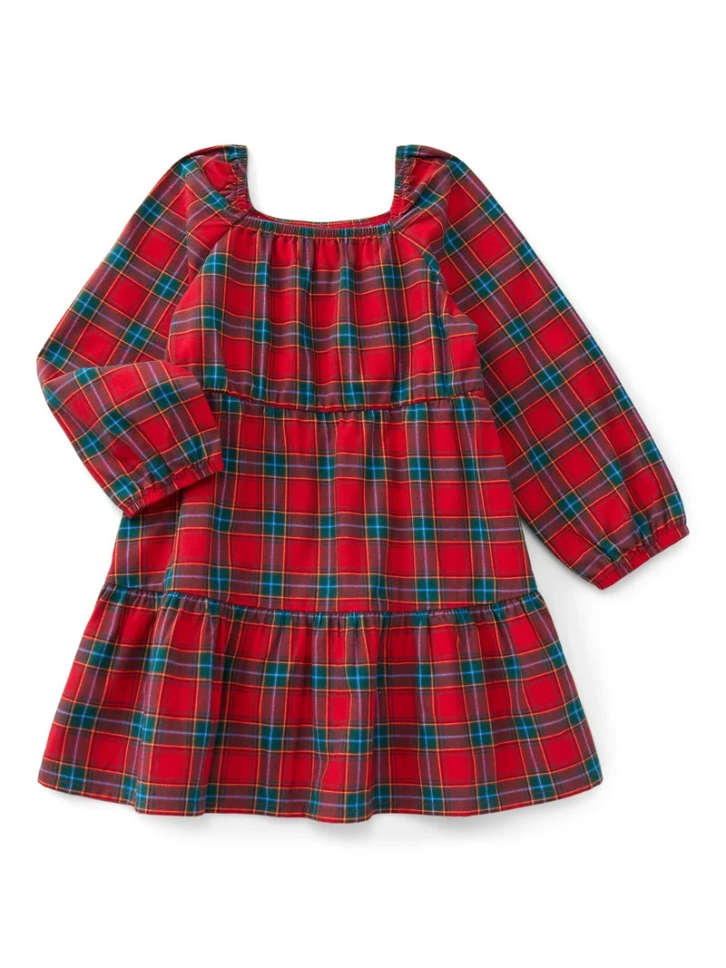 Wonder Nation Toddler Girls' Tiered Cotton Dress, Sizes 12M- 5T | Walmart (US)