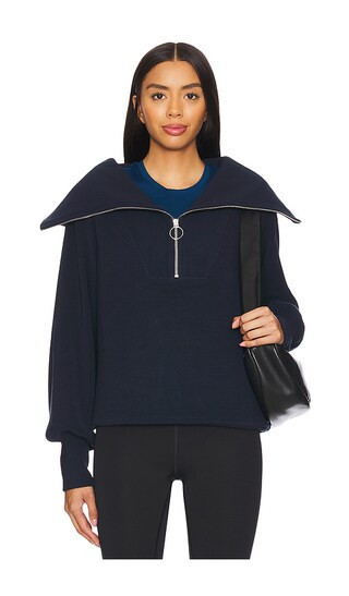 Varley Vine Half Zip Sweatshirt in Navy. - size S | Revolve Clothing (Global)