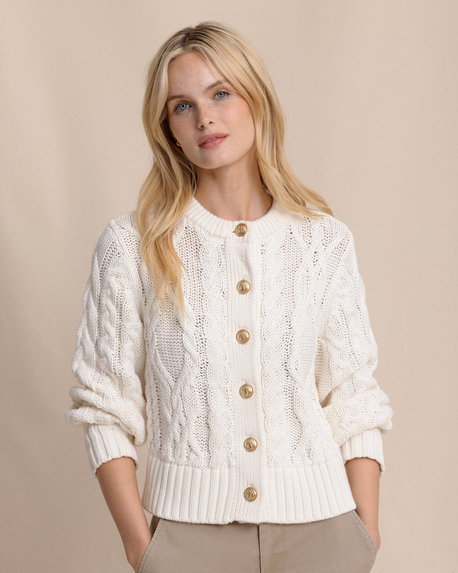 Clarke Cable Knit Cardigan | Southern Tide