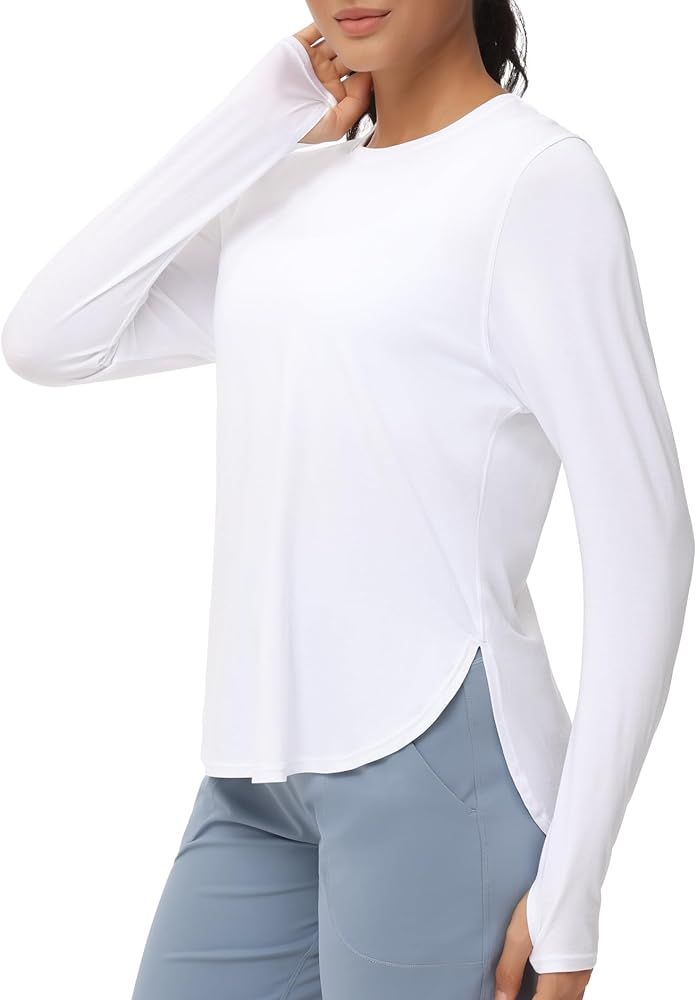Dragon Fit Womens Lightweight Workout Shirts Slim Fit Long Sleeve Yoga Tops with Thumb Hole | Amazon (US)