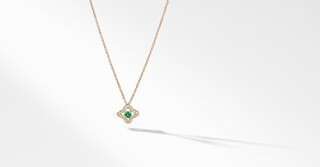Venetian Quatrefoil® Necklace with Emerald and Diamonds in 18K Gold | David Yurman