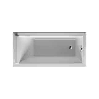 Starck 59 in. Acrylic Rectangular Drop-In Non-Whirlpool Bathtub in White | The Home Depot
