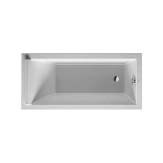 Starck 59 in. Acrylic Rectangular Drop-In Non-Whirlpool Bathtub in White | The Home Depot