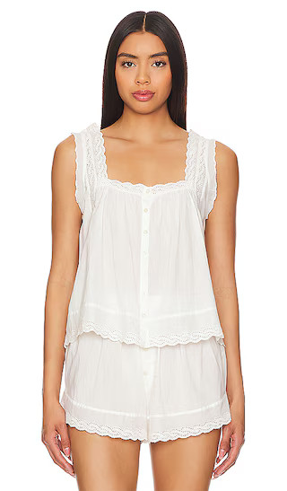 The Eyelet Tank in True White | Revolve Clothing (Global)