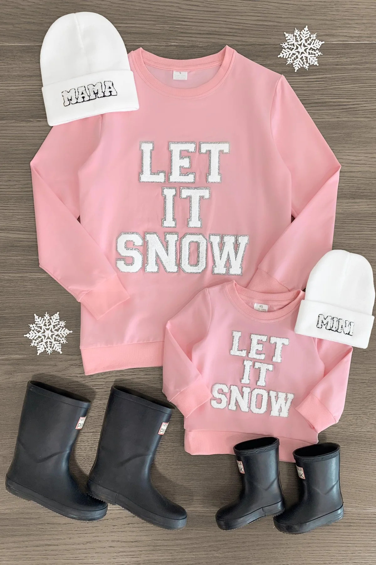 Mom & Me - "Let It Snow" Pink Chenille Patch Top | Sparkle In Pink