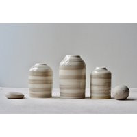 Handmade Striped Ceramic Bud Vase Set Minimalist Pottery | Etsy (US)