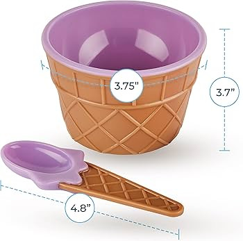 Greenco Ice Cream Bowls and Spoons - Ice Cream Cups for Birthday Party Decorations, Ice Cream Par... | Amazon (US)