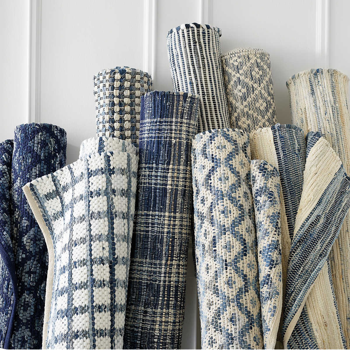 Denim Chindi Woven Cotton Rug | Annie Selke