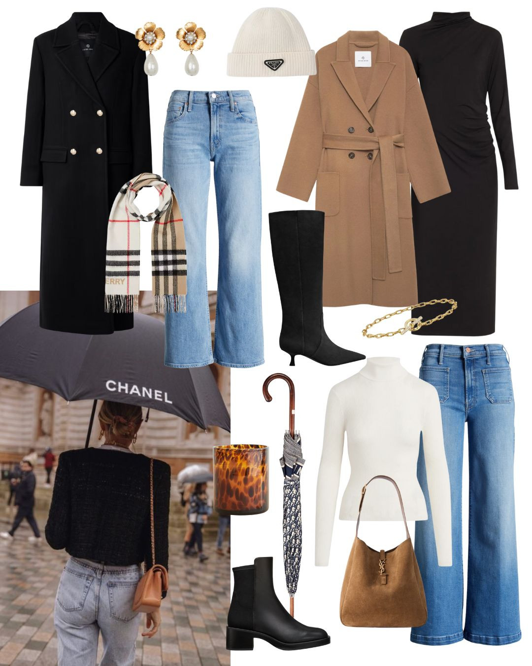 A couple months ago I was in London, I realized that everywhere I looked, all the cool girls were wearing a “uniform.” 

They all had some version of this outfit: a long wool coat, denim, black boots, a scarf and a posh designer handbag (everything from YSL to Chanel to Gucci). 

This gave me inspiration for winter wear and what to wear when it's raining! 

 

#LTKOver40 #LTKStyleTip #LTKTravel