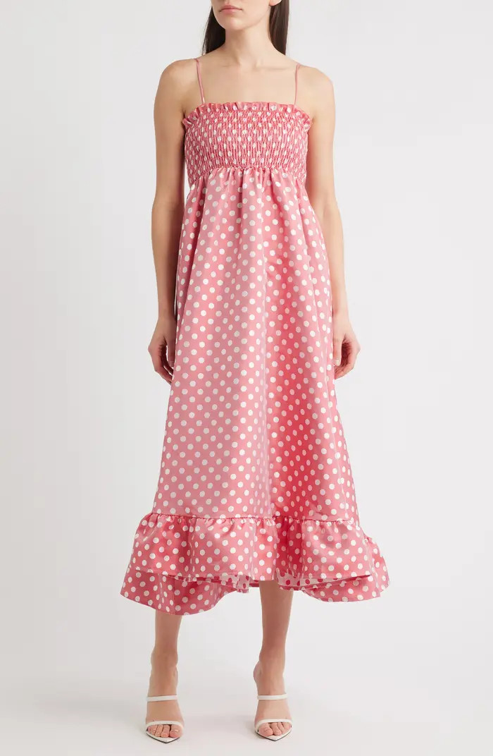 Campion Smocked Sleeveless Midi Dress | Nordstrom