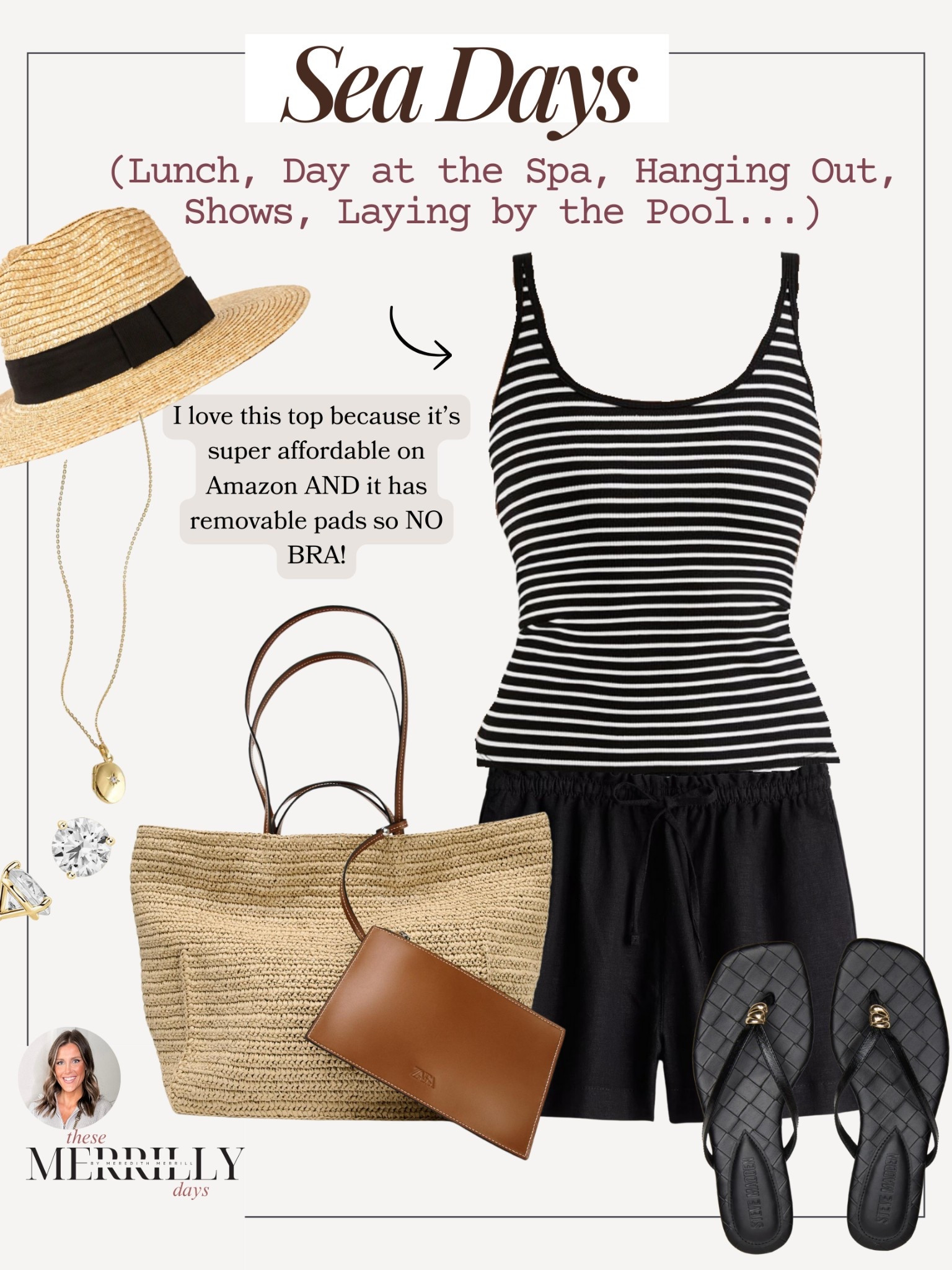 Cruise vacation capsule / I love this tank top because it has removable pads which means NO BRA! I size up one or two sizes- got a medium in this one! 

#LTKFindsUnder50 #LTKTravel #LTKItBag