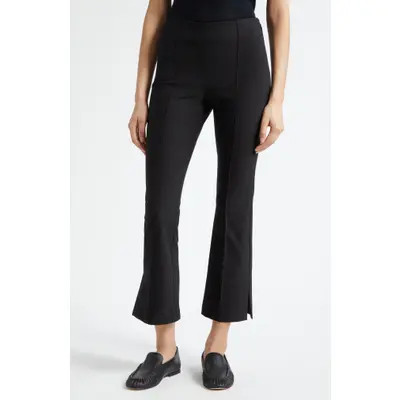 Vince Mid Rise Crop Flare Pants with Side Split Hem in Black at Nordstrom, Size Medium | Nordstrom