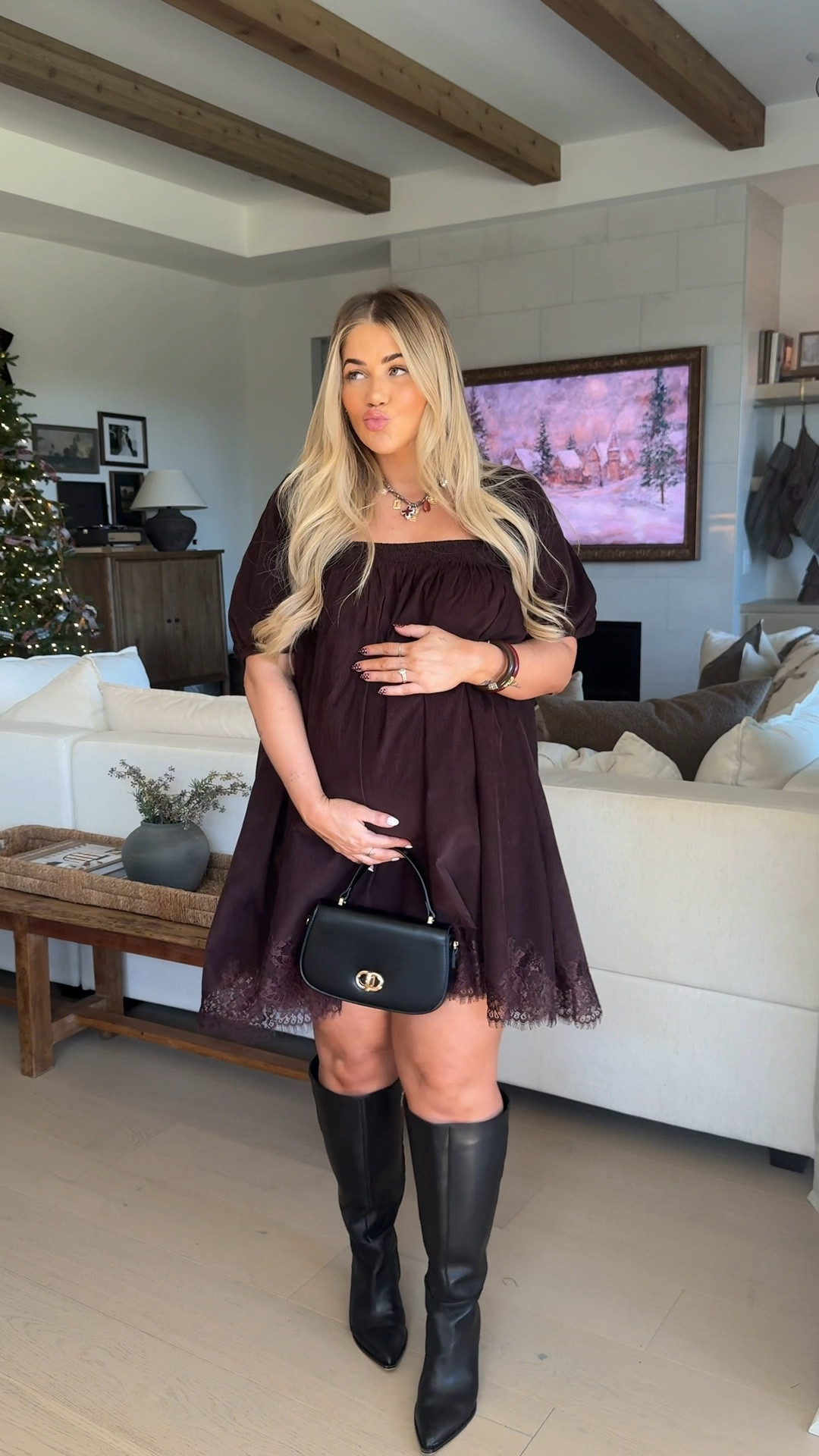 Thanksgiving outfit idea 🤍 wearing a size 10 & would have loved to size down! I’m 5’3 for reference!