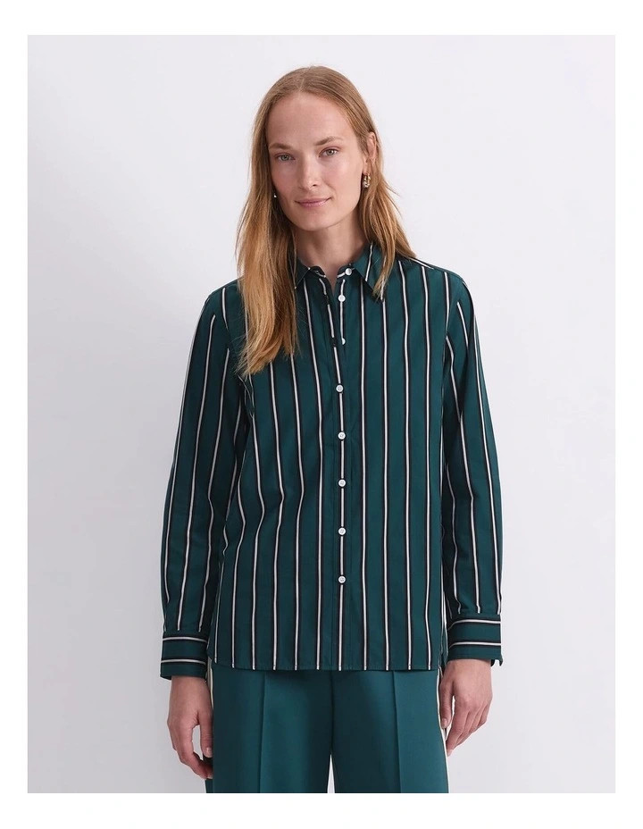 SportscraftLong Sleeve Shirt in Jade Stripe | Myer