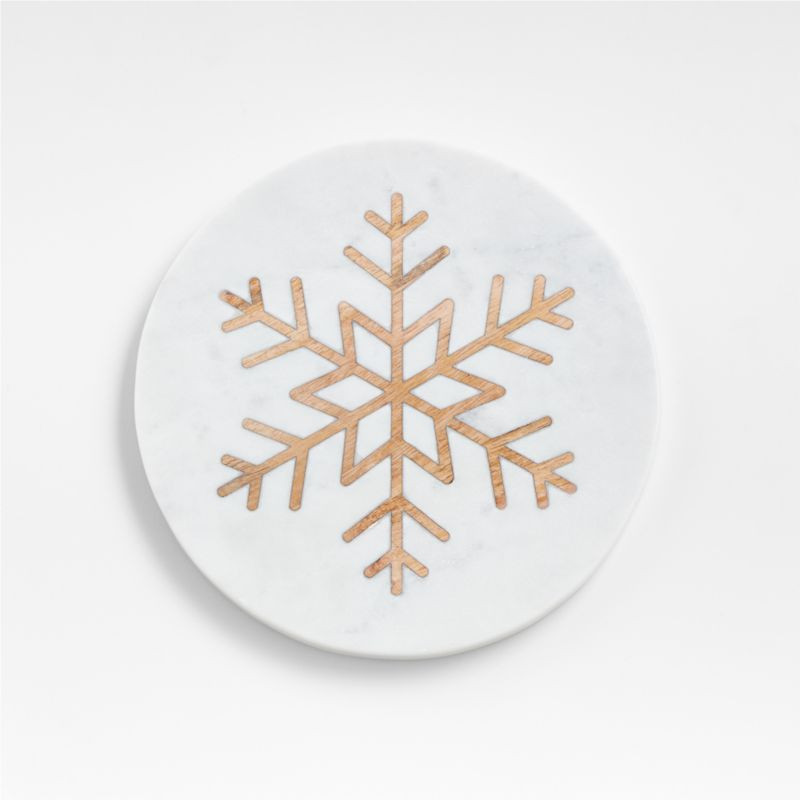Marble and Wood Snowflake Trivet + Reviews | Crate & Barrel | Crate & Barrel