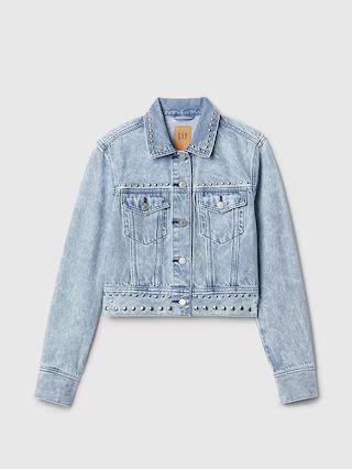 Cropped Studded Icon Denim Jacket | Gap (US)