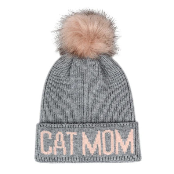 Hatphile Cat Dad Cat Mom Tie Dye Faux Fur Pompom Knit Beanie | Etsy | Etsy (US)