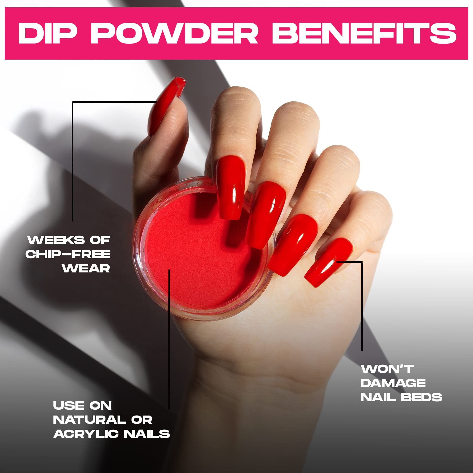 Nailboo PREMIUM (Bright Pink) Princess Pink Nail Dip Powder DIY Nails Dip Powder Long-Lasting Dip... | Amazon (US)