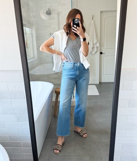 Wore this casual outfit to lunch with a friend this week! The jeans are super comfy and stretchy! They run tts. 

#LTKshoecrush #LTKover40 #LTKfindsunder100