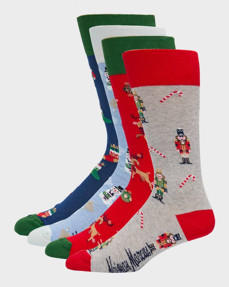 Neiman Marcus Men's 4-Pack Holiday Socks | Neiman Marcus