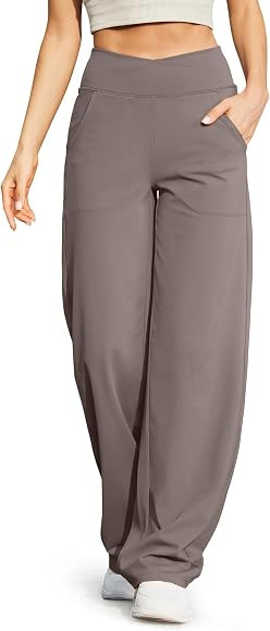 G4Free Petite/Regular/Tall Women Wide Leg Yoga Pants with Pockets Dress Pants Loose Casual Work T... | Amazon (CA)