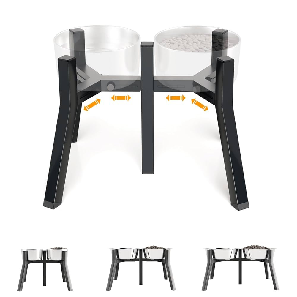 Dog Bowl Stand for Medium Large Dogs, Elevated Dog Bowls, Adjustable Width for 7-10.6" Wide Dog B... | Amazon (US)