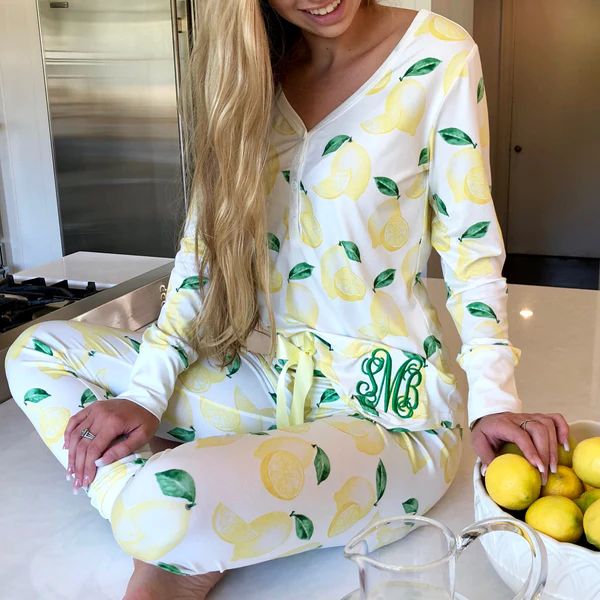 Monogram Lemon Pajama Set | I Love Jewelry