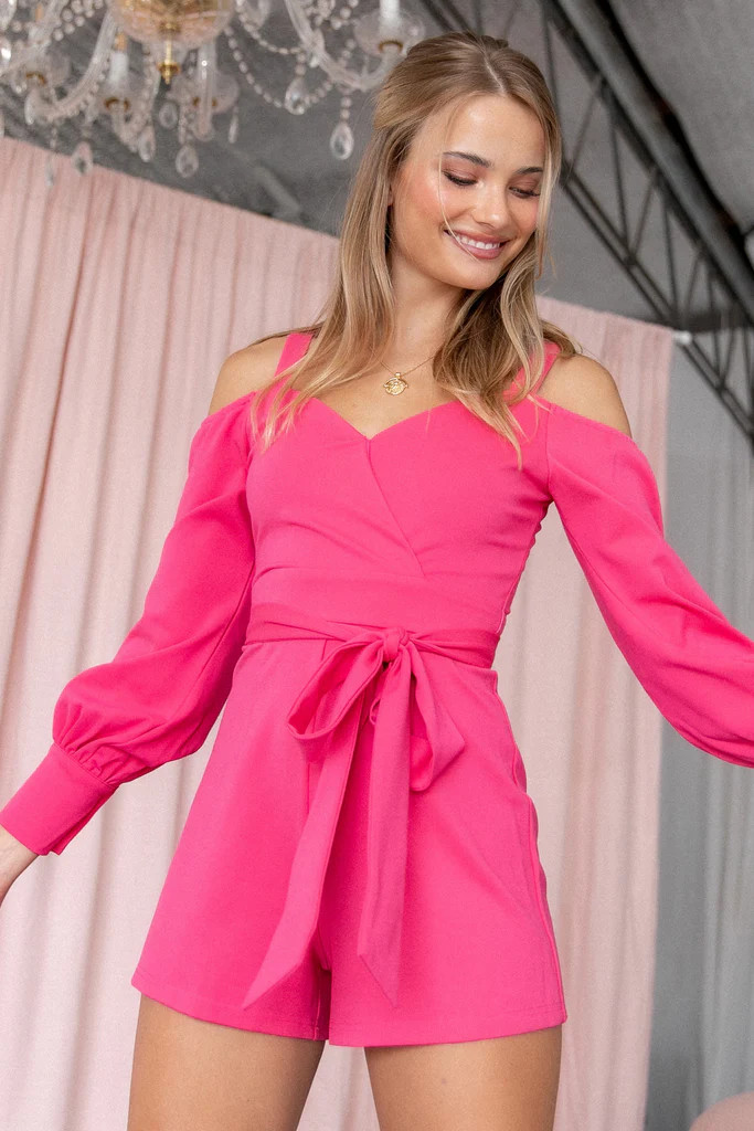 Emma Long Sleeve Romper - Magenta | Petal & Pup (US)