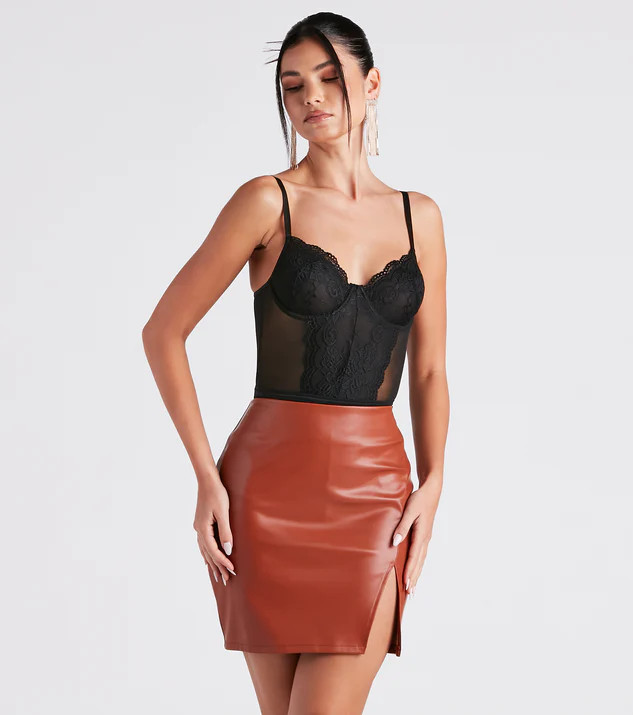 All You Can Lace Mesh Bodysuit | Windsor Stores