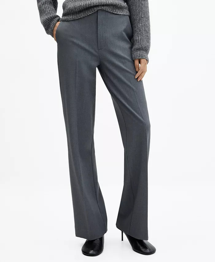 MANGO Women's Straight Long Pants - Macy's | Macy's